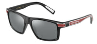 Dolce & Gabbana Black and Grey Silver Mirrored Sunglasses