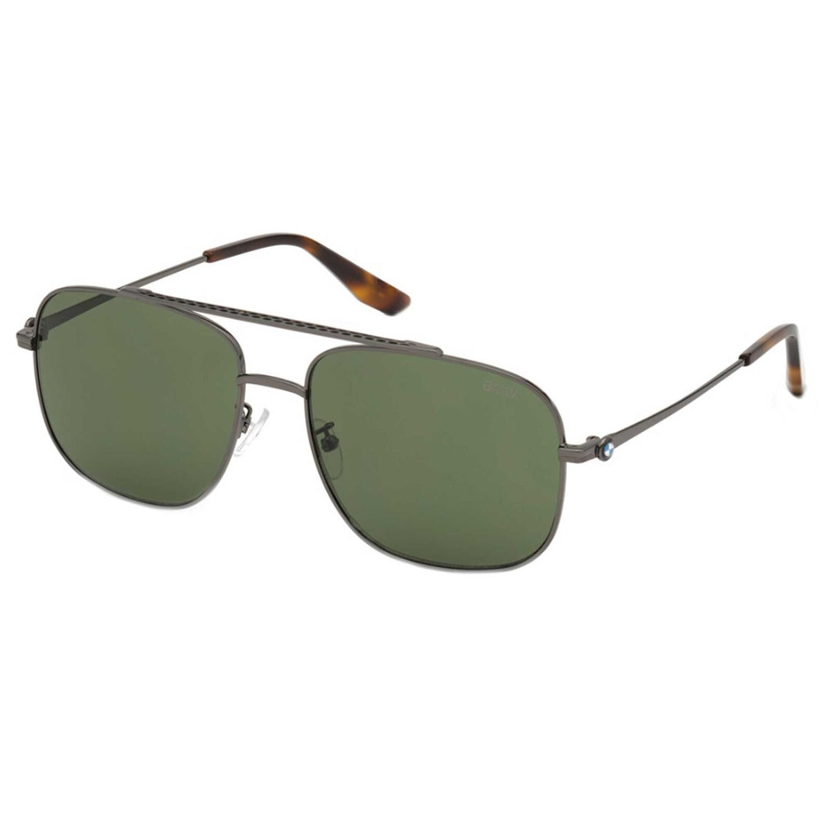 BMW Shiny Gunmetal Frame and Green Lens Men's Sunglasses JungleOutlet