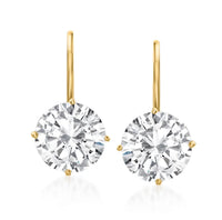 2.00 ctw Created White Sapphire Drop Earrings in 14kt Yellow Gold Over .925 Sterling Silver