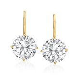 2.00 ctw Created White Sapphire Drop Earrings in 14kt Yellow Gold Over .925 Sterling Silver