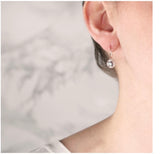 2.78CTW Created Moissanite Halo Drop Earrings in 14K White Gold Plate