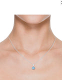 Stunning 2.00ctw Aquamarine Solitaire Pendant in 14k White Gold