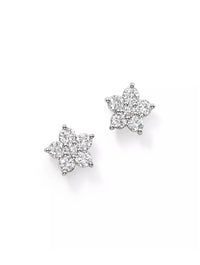 2.00ctw 5 Stone Created Moissanite Flower Earrings