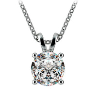 1/3 CTW Prong Set Round Diamond Pendant In 14kt White Gold, Lab Grown