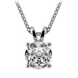 1/3 CTW Prong Set Round Diamond Pendant In 14kt White Gold, Lab Grown