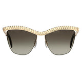 Moschino Cat Eye Women's Sunglasses, Gold/Brown