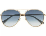 Jimmy Choo Triny Gold Blue Shaded Pilot Sunglasses