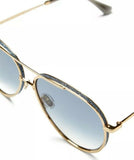 Jimmy Choo Triny Gold Blue Shaded Pilot Sunglasses
