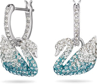 Swarovski Rhodium Plated Iconic Swan Pierced Earrings
