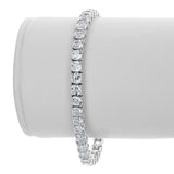 6CTW TW Created Asscher Cut Moissanite Bracelet in 14K White Gold Plate
