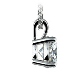 1/3 CTW Prong Set Round Diamond Pendant In 14kt White Gold, Lab Grown