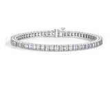 Beautiful 10.00 Ctw Created Moissanite Emerald Cut Bracelet In 14K White Gold Plate