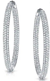 3 CTW Pave Swarovski Hoop Earrings
