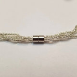 Three Strand Genuine White Freshwater Pearls & Glass Necklace