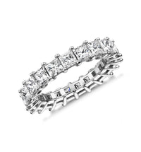 Stunning 4.00 CTW Diamondere Princess Cut Eternity Band In 14K White Gold Plate