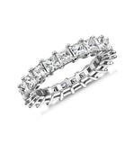 Stunning 4.00 CTW Diamondere Princess Cut Eternity Band In 14K White Gold Plate