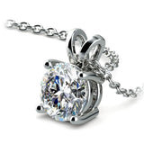 1/3 CTW Prong Set Round Diamond Pendant In 14kt White Gold, Lab Grown