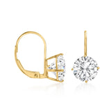 2.00 ctw Created White Sapphire Drop Earrings in 14kt Yellow Gold Over .925 Sterling Silver