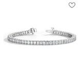 9 CTW Created Moissanite Emerald Cut Tennis Bracelet In 14kt White Gold Plate