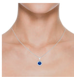1.50ctw Created Sapphire and Moissanite Pendant in Platinum over .925 Sterling Silver
