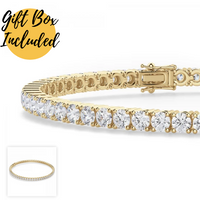 6 CTW Created Moissanite Tennis Bracelet in 18k Yellow Gold Plate Round