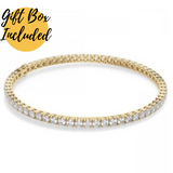 6 CTW Created Moissanite Tennis Bracelet in 18k Yellow Gold Plate Round