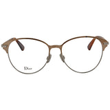 DIOR Ladies Metal Rose Gold Tone Oversized Eyeglass Frames