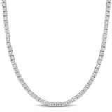 12.5 CTW Tennis Necklace in 18K White Gold Plate, Created Moissanite