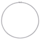 12.5 CTW Tennis Necklace in 18K White Gold Plate, Created Moissanite