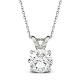 2CT Created Moissanite Solitaire Pendant Necklace in 14K White Gold