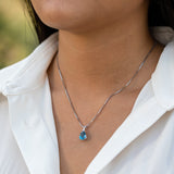 Elegant 3.00 CTW Topaz & Diamond Teardrop Solitaire Pendant in .925 Sterling Silver