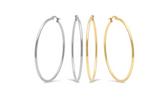 Set of 2 Stainless Steel and Gold Hoop Earrings