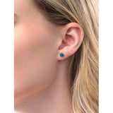 2.66 CTW Blue Topaz Stud Earrings in 14K White Gold