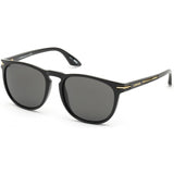 Longines Shiny Black and Gold Frame Sunglasses