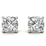 2.00 CTW Cushion Cut Created Moissanite Stud Earrings in 14k White Gold Plate