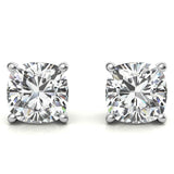 2.00 CTW Cushion Cut Created Moissanite Stud Earrings in 14k White Gold Plate