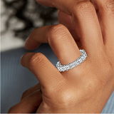 Stunning 4.00 CTW Diamondere Princess Cut Eternity Band In 14K White Gold Plate