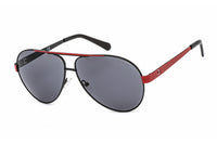 Guess Aviator Shiny Black Smoke Metal Sunglasses