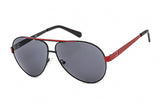 Guess Aviator Shiny Black Smoke Metal Sunglasses
