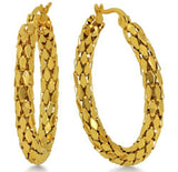 Stunning 14kt Yellow Gold Mesh Hoop Earrings