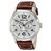 Invicta I Force Multi-Function Silver Dial Brown Leather Men's Watch