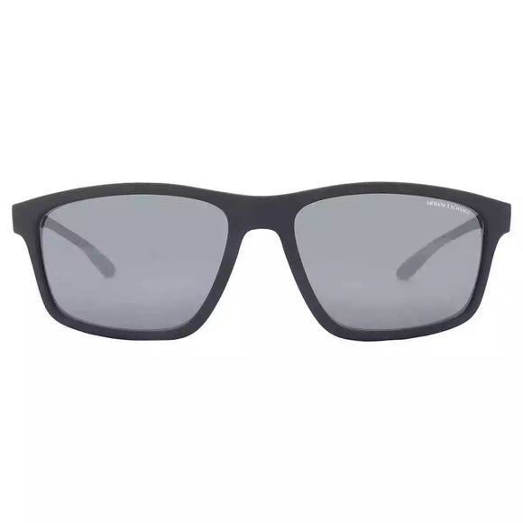 Armani Exchange Grey Mirror Rectangular Men's Sunglasses