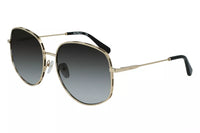 Ferragamo Grey Gradient Oval Ladies Sunglasses