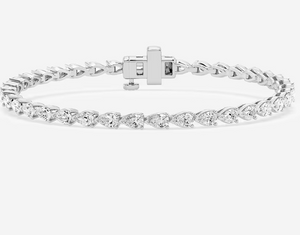 7.00 Ctw Created Moissanite Pear Shape Tennis Bracelet