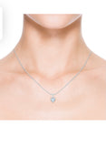 3CTW Heart-Shaped Aquamarine March Birthstone V-Bale Diamond Pendant