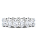4.00 CTW DEW Diamondeere Eternity Band in 14K White Gold over Sterling