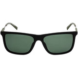 Timberland Matte Black and Green Rubber Sunglasses