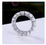 4.00 CTW DEW Diamondeere Eternity Band in 14K White Gold over Sterling