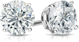 1.00 CTW Diamond Stud Earrings, AGI Certified VS/SI Clarity E-F Color, Set in 14K Gold (Lab Grown)