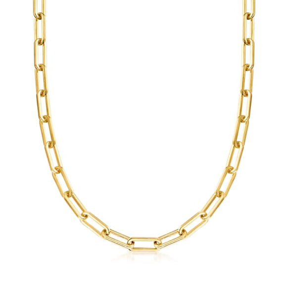 14K Gold Filled Paper Clip Link Necklace (18 INCH)